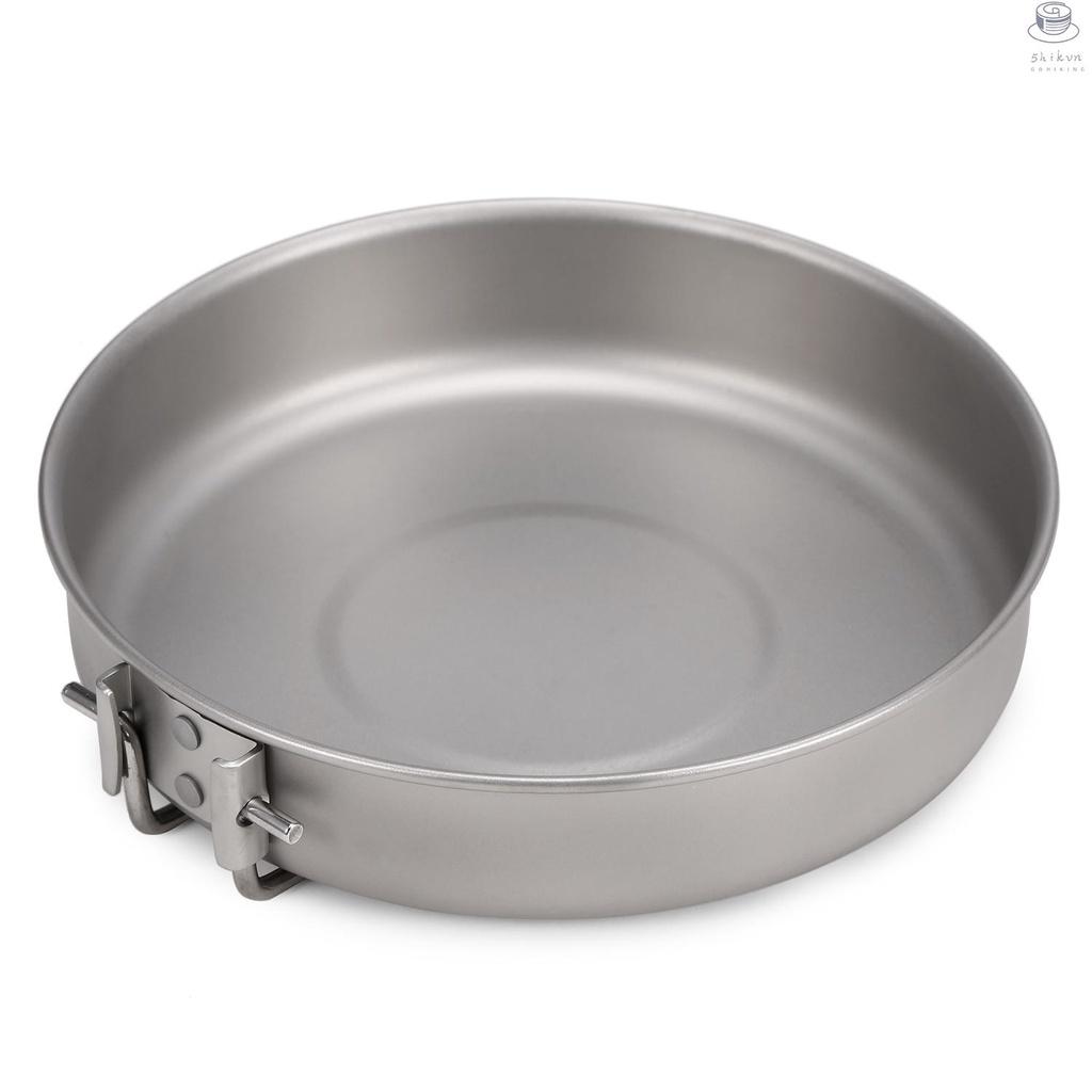Nồi nấu ăn bằng titan siêu nhẹ có tay cầm 750ml tiện dụng mang theo du lịch cắm trại