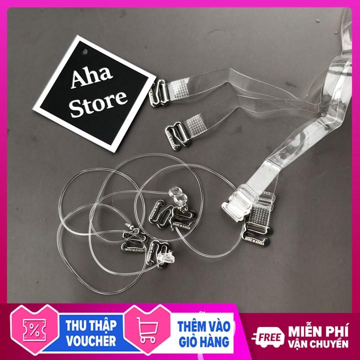 Một cặp dây vải trong suốt sợi bún, sợi phở mặc đầm hở vai