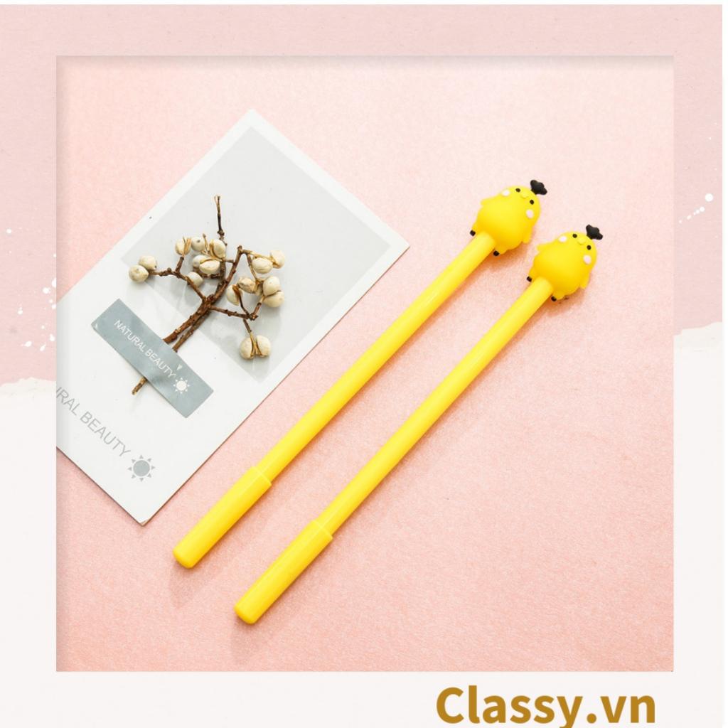 Bút VIẾT GEL MÀU ĐEN Classy 0,38MM; hình bé gà trong suốt cực cute PK482