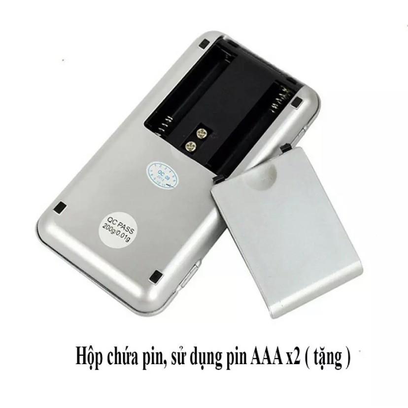 Cân Điện Tử Mini Bỏ Túi Độ Chính Xác Cao 200g/0.01g + Tặng Kèm Pin.