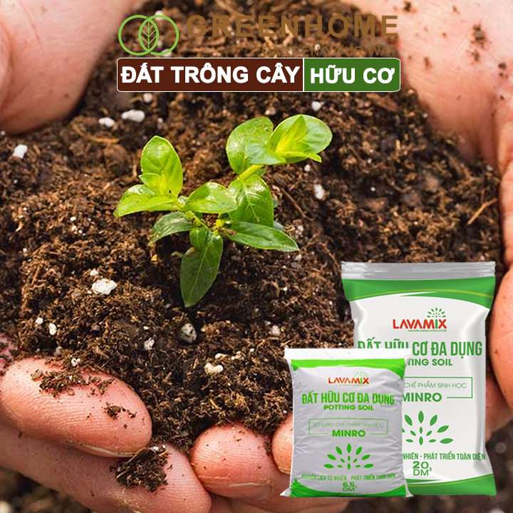 Đất Trồng Cây Greenhome, Bao 20dm3 (10kg), Đầy Đủ Dinh Dưỡng, Tiện Lợi, Dễ Sử Dụng, Chuyên Trồng Rau, Hoa, Kiểng