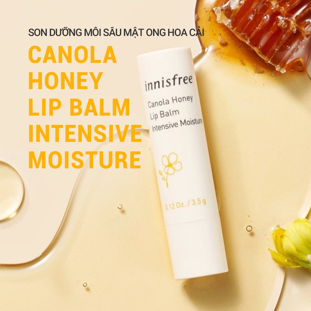 Son dưỡng môi không màu innisfree Canola Honey Lip Balm Deep Moisture 3.5g