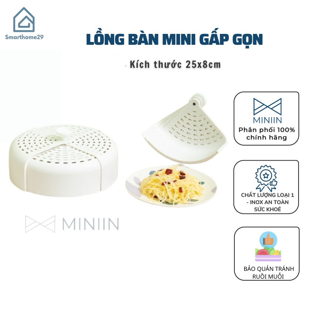 Lồng Bàn Đậy Thức Ăn Mini Gấp Gọn Tiết Kiệm Cho Không Gian Bếp - Lồng bàn nhỏ bằng nhựa tránh bụi - Khay đậy thức ăn - HÀNG CHÍNH HÃNG MINIIN