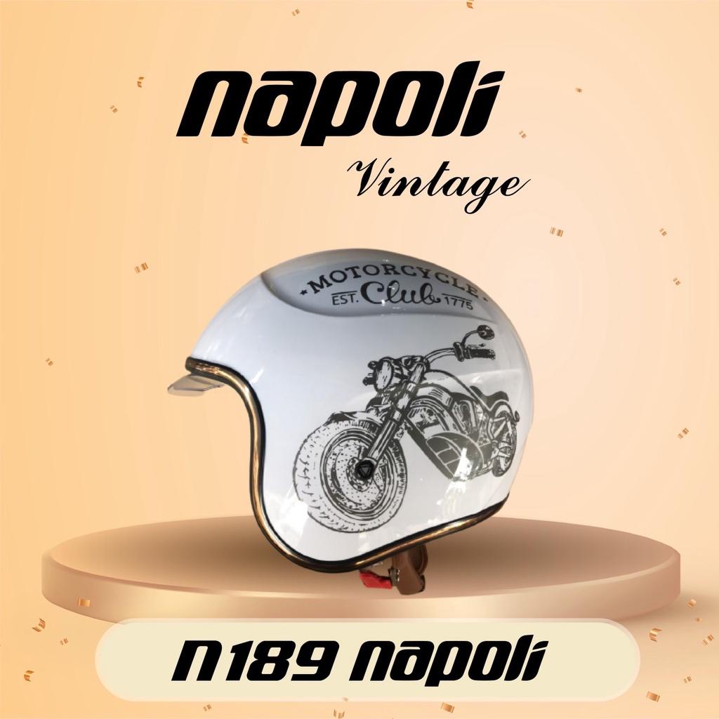 Mũ Bảo Hiểm 3/4 Napoli N189 Kính Âm Freesize ( Đủ Màu )