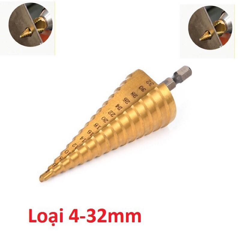 Mũi khoan bước tháp 4-32mm Titanium siêu bền