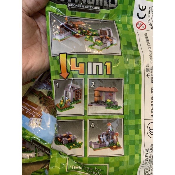 Đồ Chơi Xếp Hình Lắp Ráp Mô Hình Làng Steve 4in1 Trong Game Minecraft