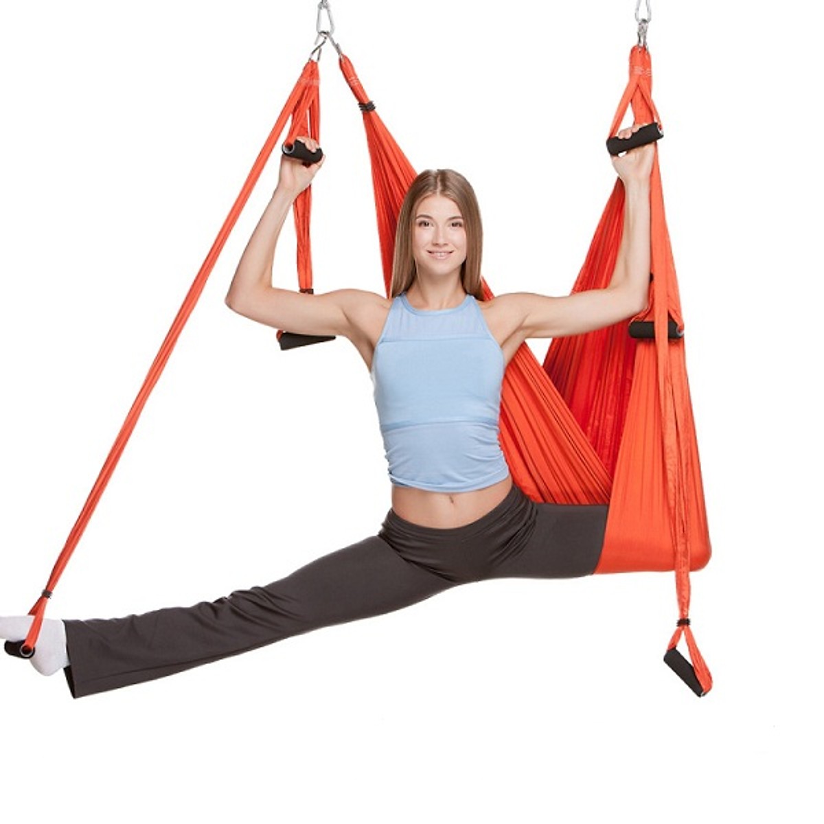Võng tập yoga bay không trọng lực 6 tay cầm vải dù