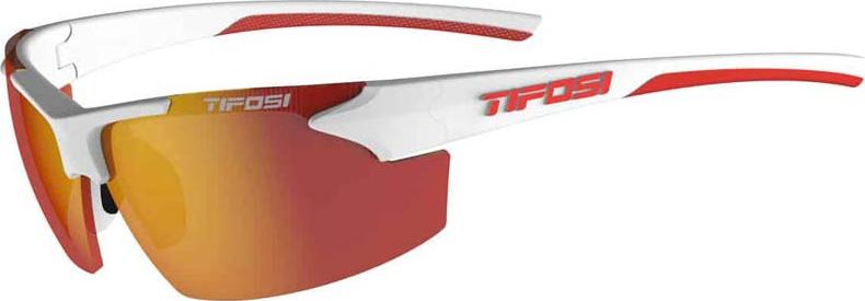 Kính mát thể thao Unisex Tifosi Track - Gọng White / Red, Tròng Smoke Red