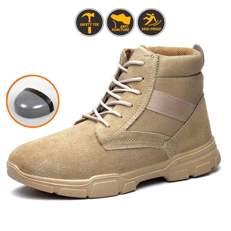 Giày Bảo Hộ Nam Cổ Cao BH04 Giày Nam Leo Núi ,Phượt Tăng Ma Sát- Chống Đinh-Da Lộn