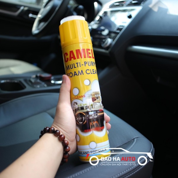 Chai Xịt Bọt FOAM CAMEL Vệ Sinh Ghế Da Nỉ Nội Thất Ô Tô Màu Vàng