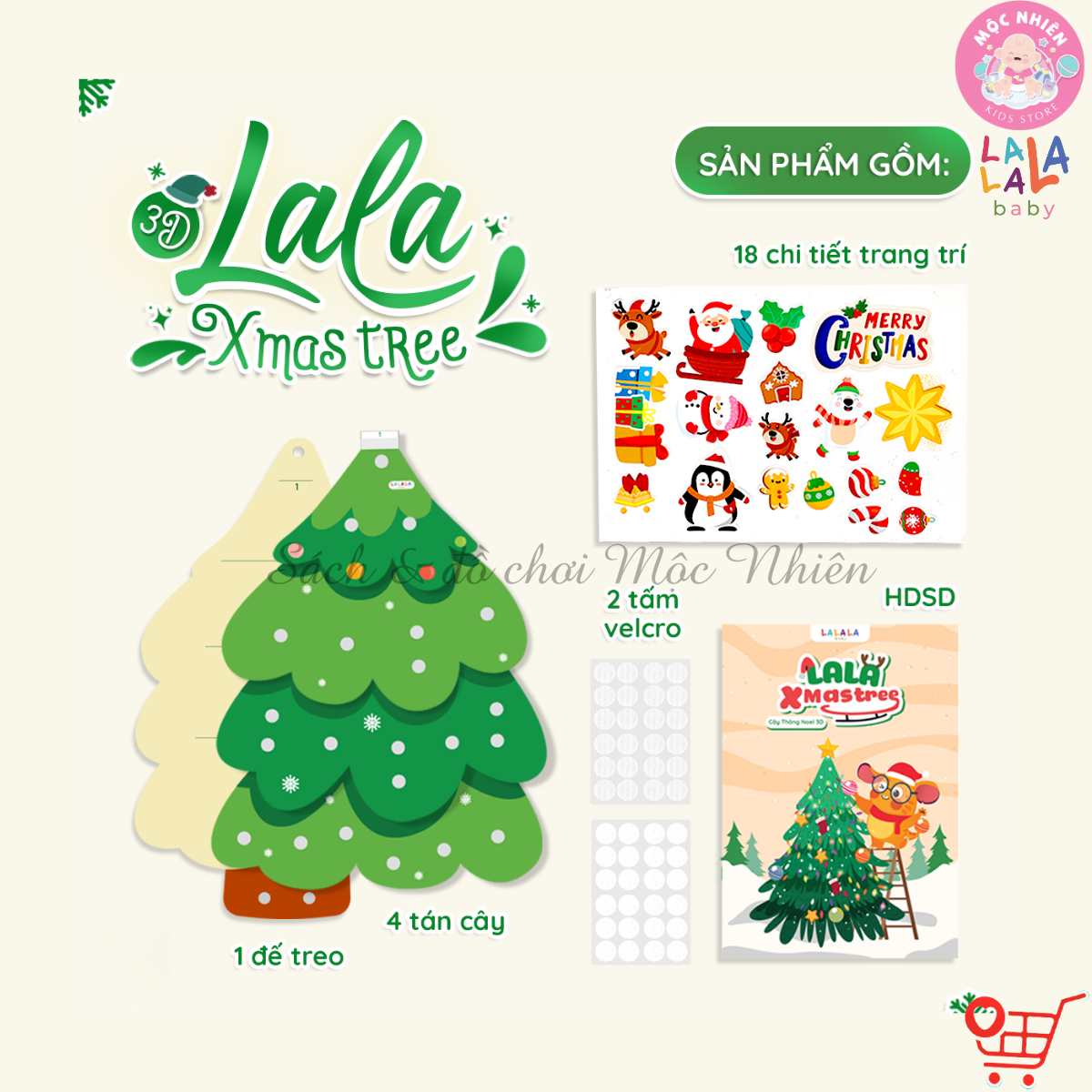 Cây Thông Noel Treo Tường 3D LalaXmas Tree - Đồ Chơi Thủ Công Cho Bé Lalala Baby