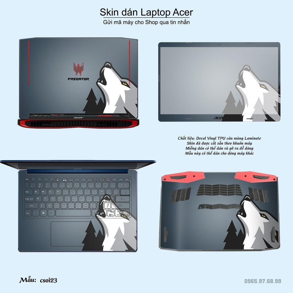 Skin dán Laptop Acer in hình sói tuyết (inbox mã máy cho Shop)