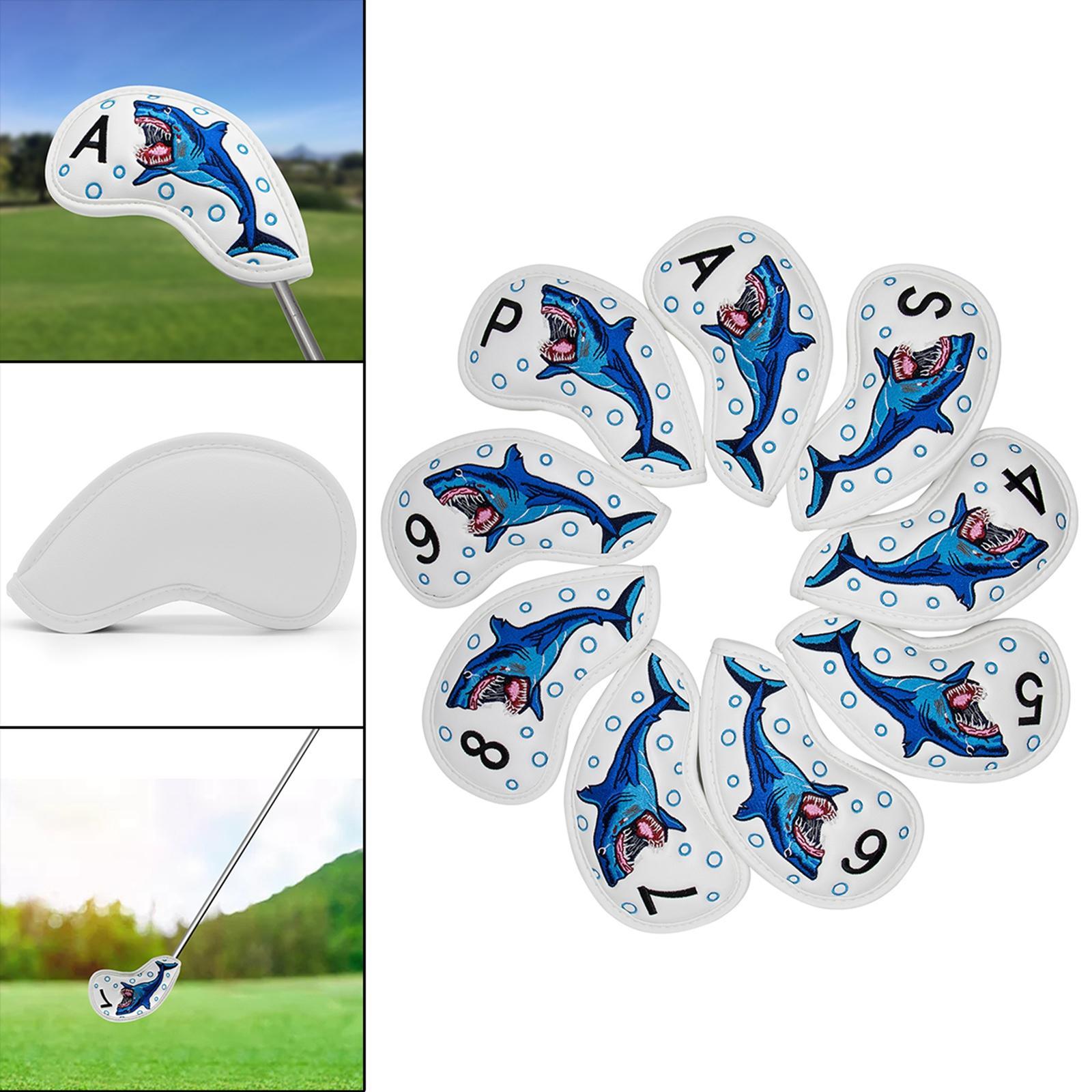 Golf Iron Head Covers PU Leather 9pcs Set Golf Club Protector