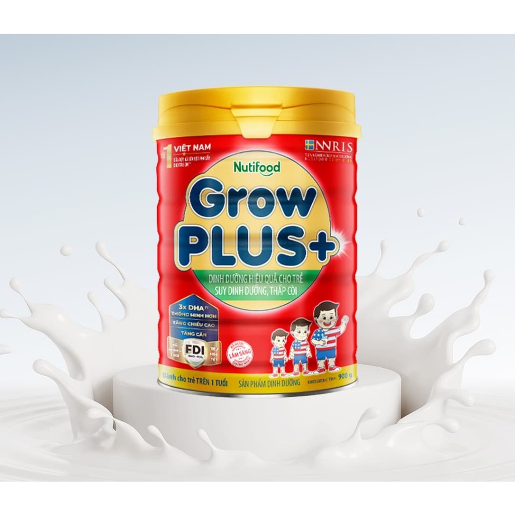 Sữa Bột Nutifood GrowPLUS+ Suy Dinh Dưỡng 1+ lon 900g- Suy Dinh Dưỡng