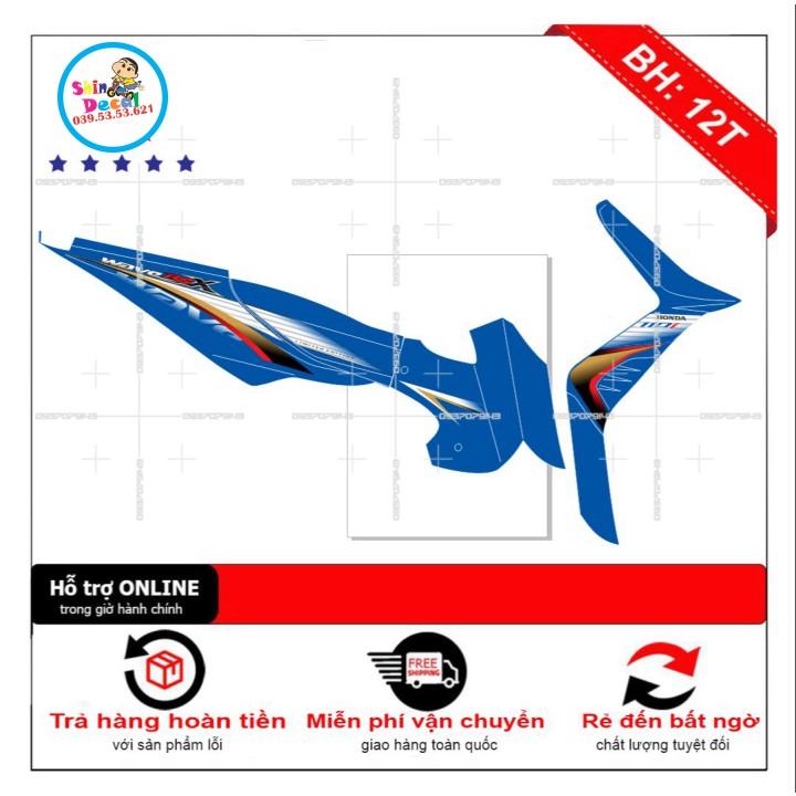 Tem rời wave RSX dán xe xanh