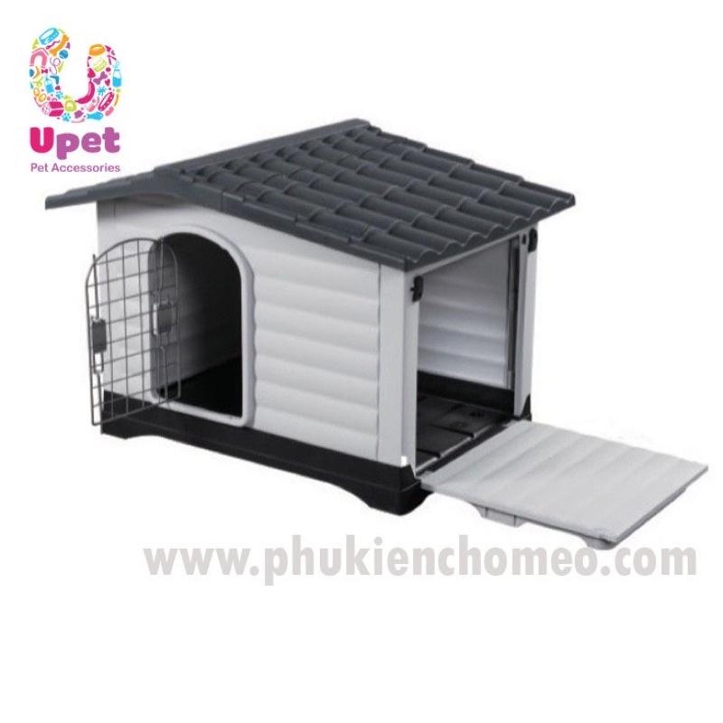 Nhà/ Chuồng cho chó  bằng nhựa 2 cửa có hiên XINDING Pet House 424 sử dụng ngoài trời cho thú cưng