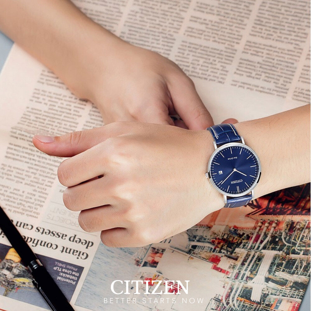 Đồng Hồ Nam Citizen Dây Da AU1080-11L - Mặt Xanh