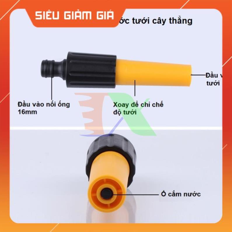 Bộ vòi xịt nước tưới cây, rửa xe VOI-N16.534, Bộ 4 món vòi thẳng + 10m Dây 12/16 mm