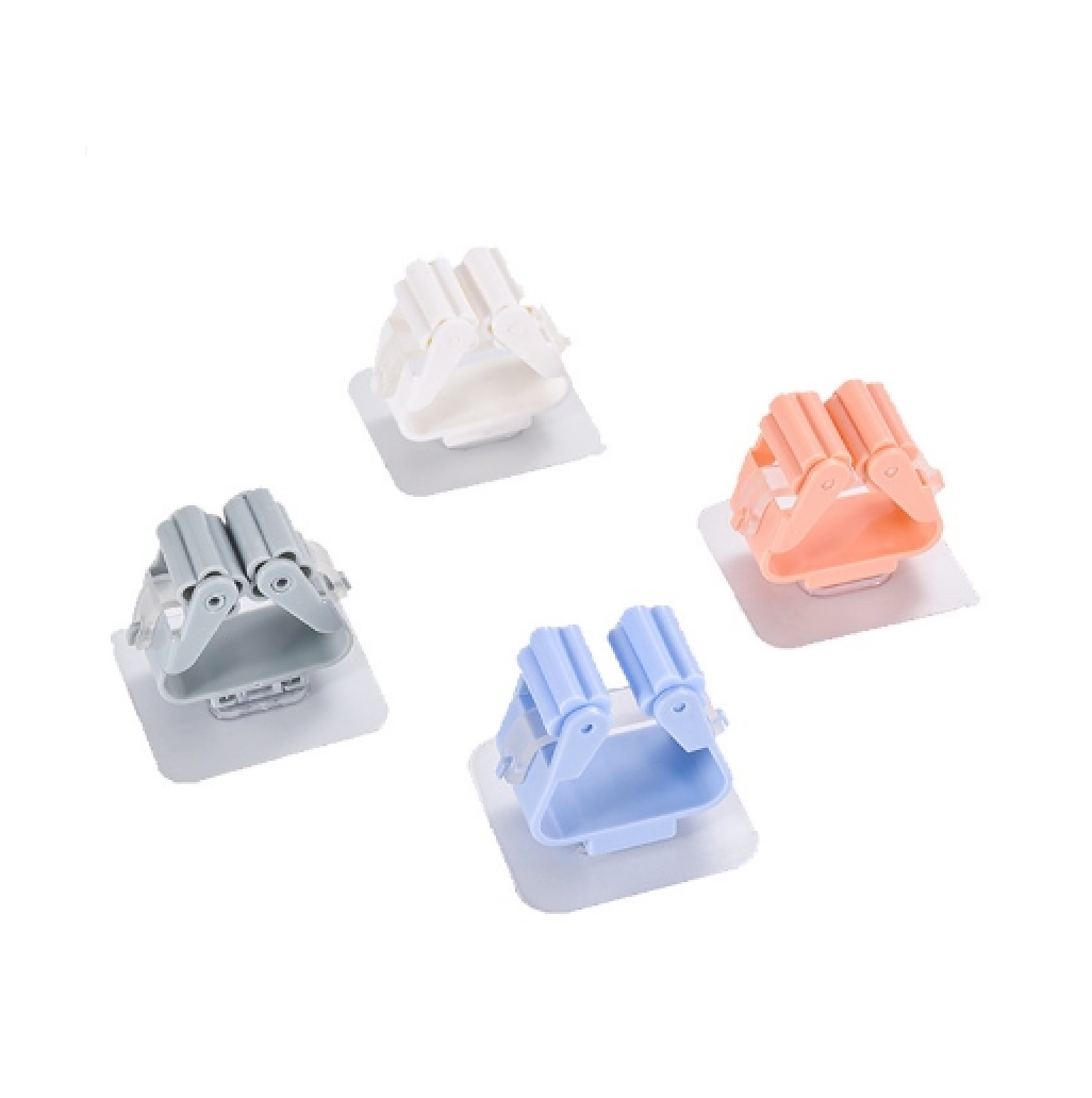 Kẹp Dính Tường Treo Chổi - Cây Lau Nhà Hiện Đại, Luôn Gọn Gàng, Sử Dụng, Kẹp Có Miếng Dán Siêu Chắc, Sử Dụng Miếng Dán 3M. TakyHome 4028