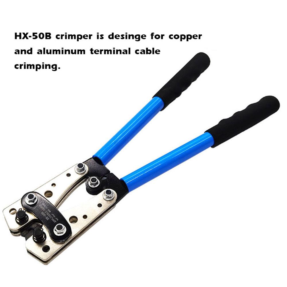 HX-50B Portable Cable Crimping Tool Professional Terminals Crimper Plier Car Auto Copper R-ing Terminal Wire Crimp
