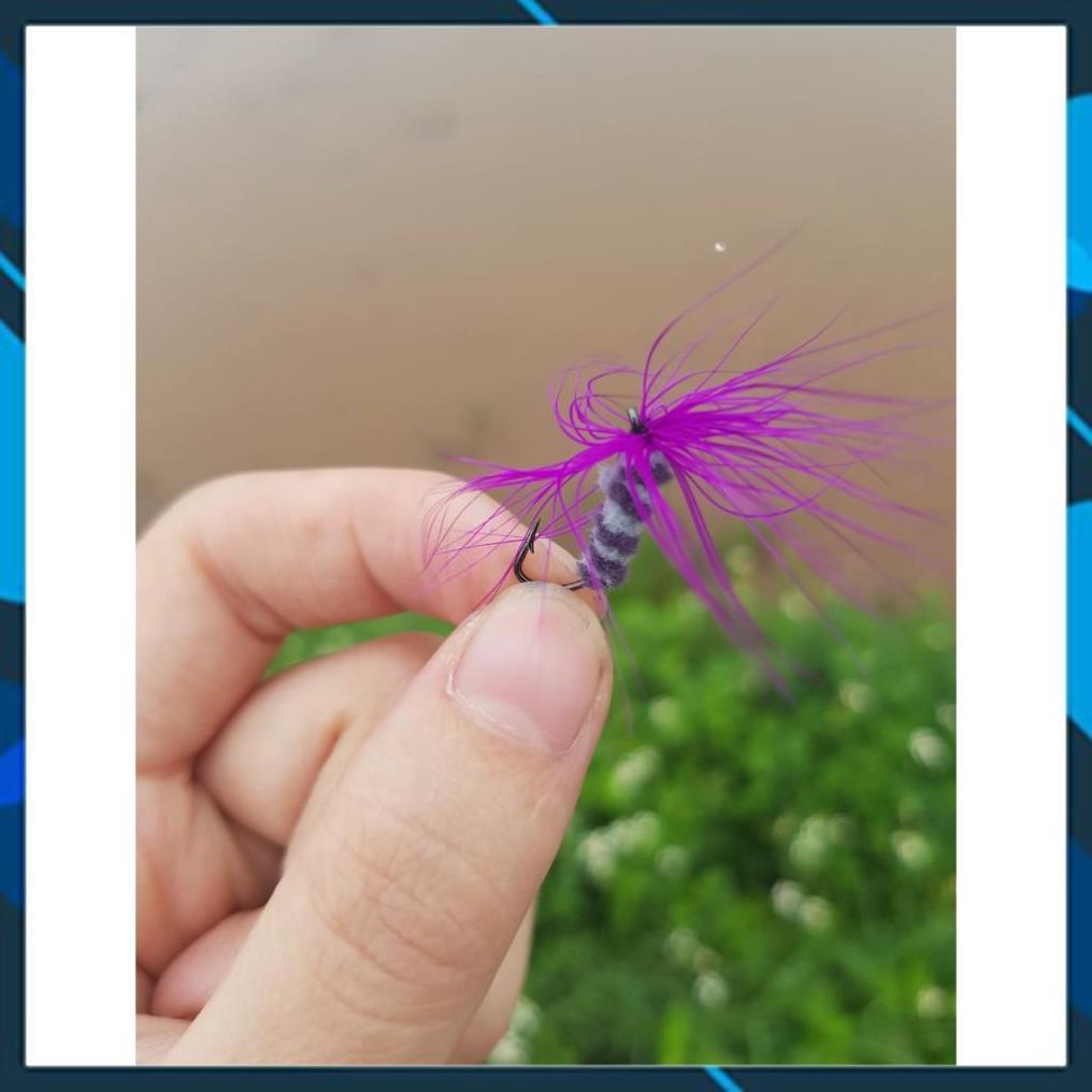 Combo 32 con mồi lông đủ màu câu cá rô phi,mương,ngão,lóc,.....