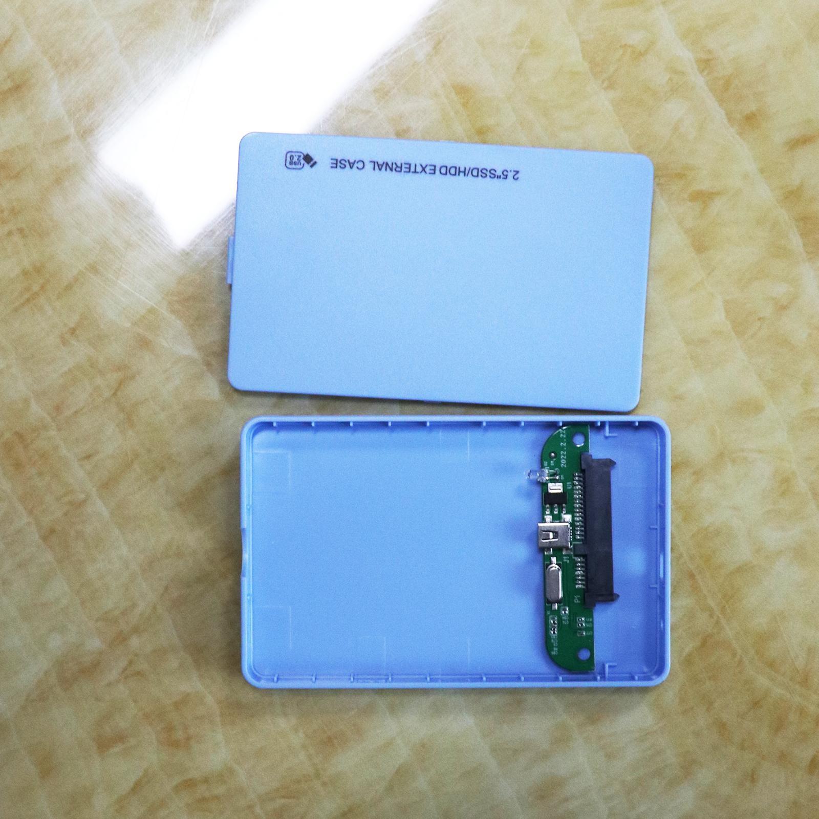 External Enclosure USB 2.0 HDD Case for for Laptop Blue