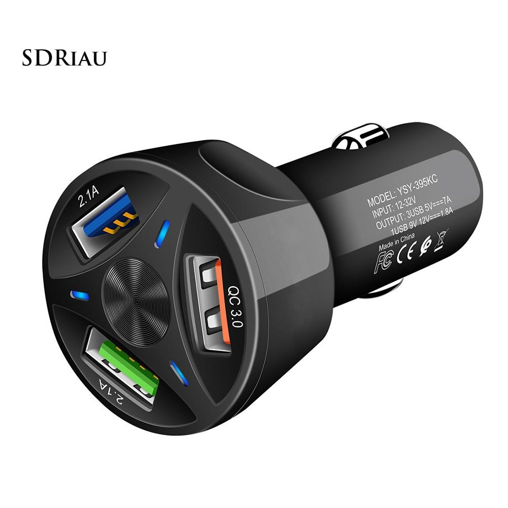 Tẩu Sạc 3 Cổng Usb Qc3.0 Cho Xe Hơi