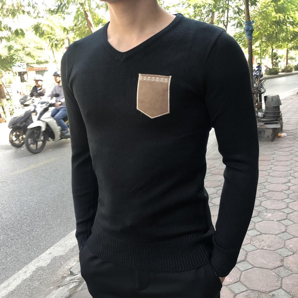 Áo len nam cổ tim túi 2020