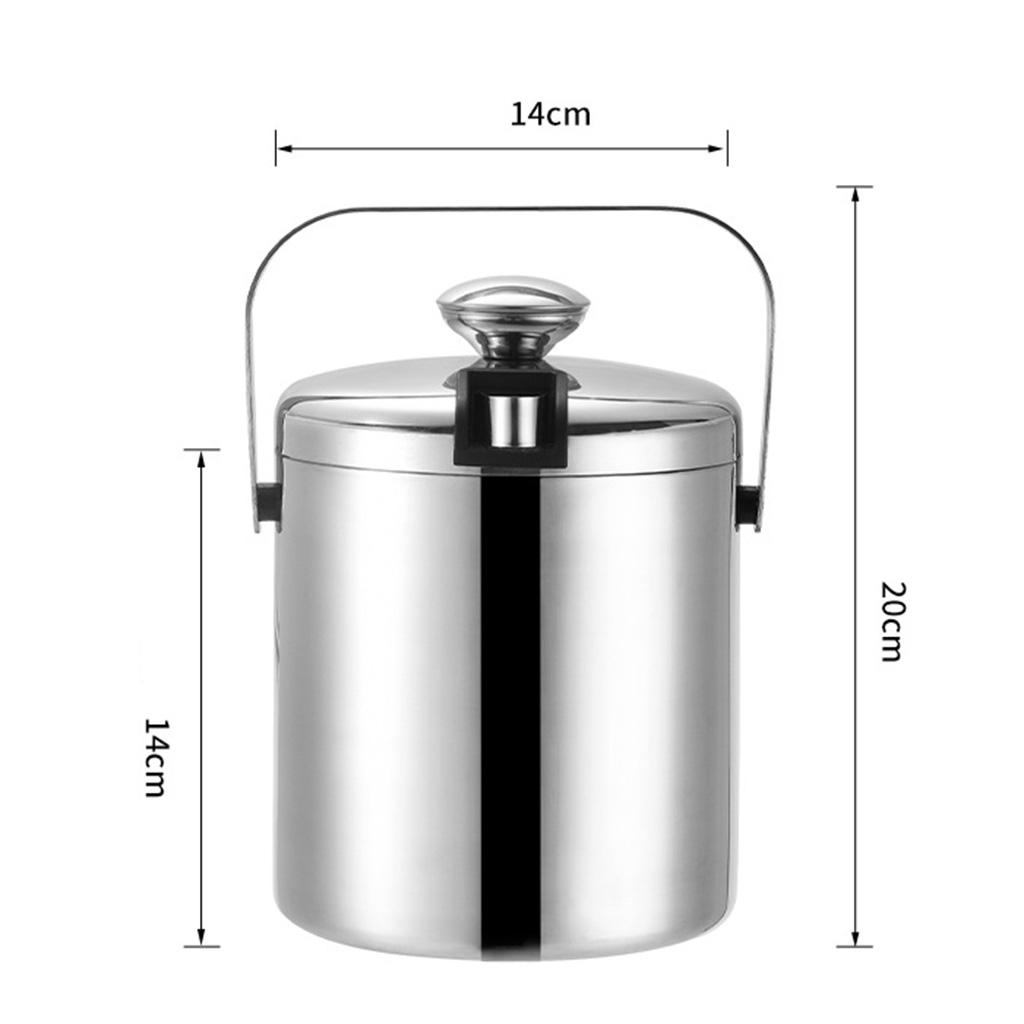 Stainless Steel Cooler Wine Beer Cool Ice Bucket With Tongs Champagne Party
