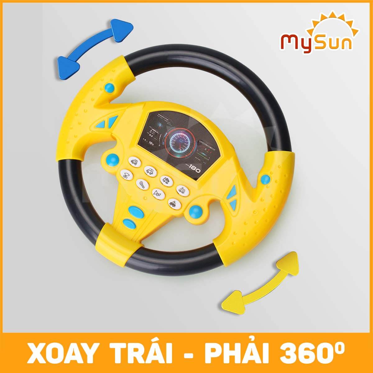 Vô lăng đồ chơi cho bé gắn xe ô tô có nhạc trẻ em MySun