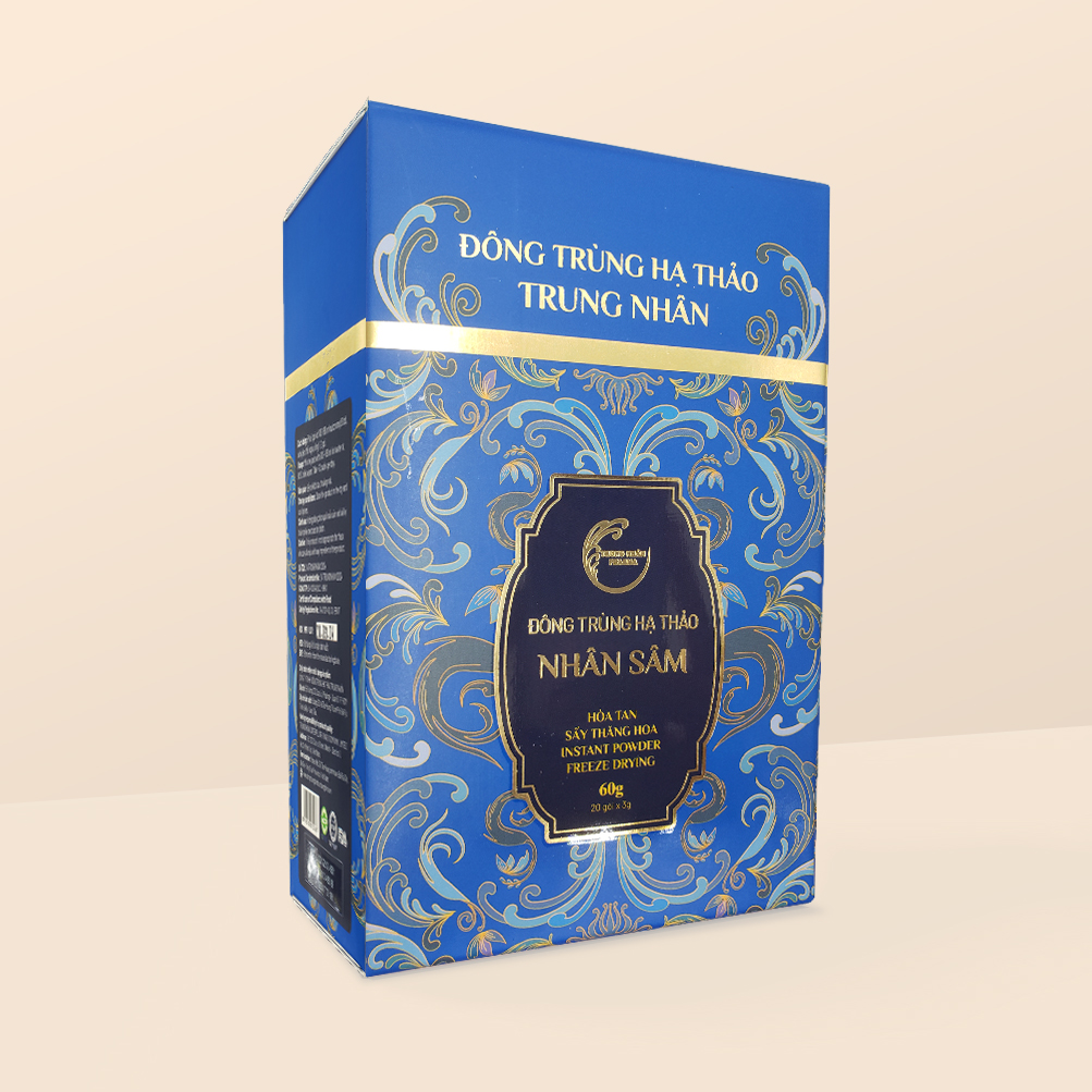 Đông Trùng Hạ Thảo Nhân Sâm - Hòa Tan Sấy Thăng Hoa 60g (20gói x 3g)