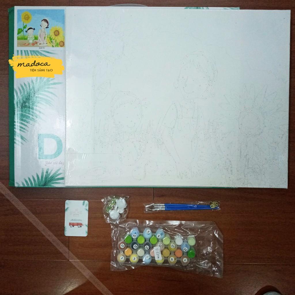 Tranh tô màu 40x50cm có khung cùng mẹ nấu ăn T497