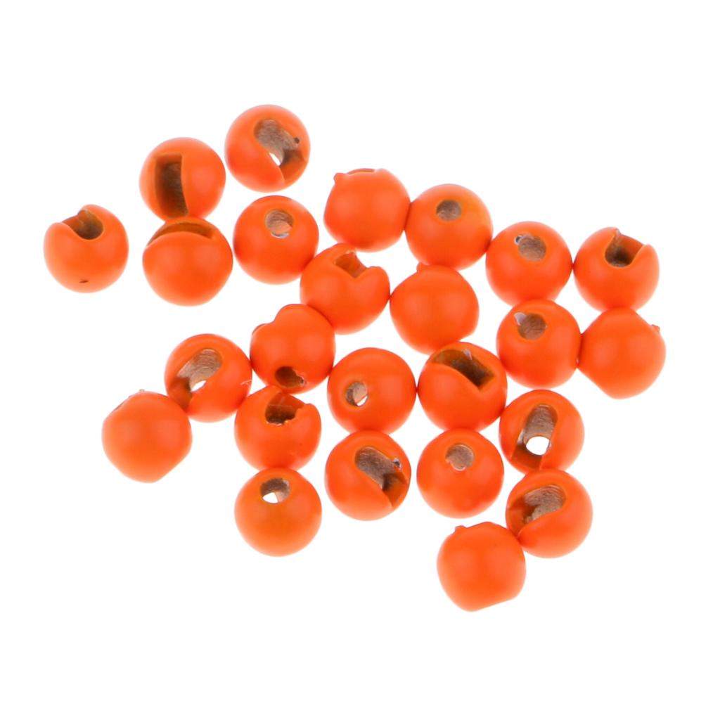 75pcs Tungsten Slotted Fly Tying Beads Nymph Head Eyes Round Ball Beads 2.8mm