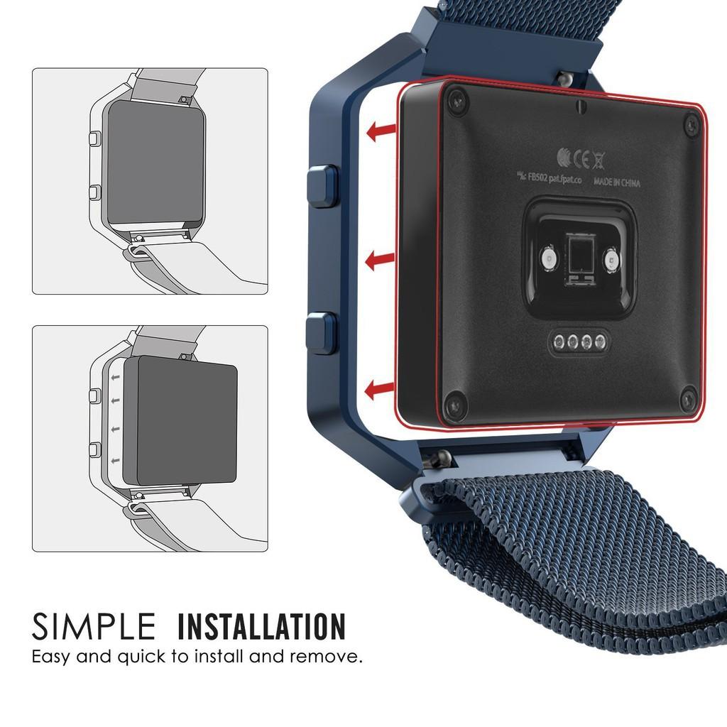 Khung thép không gỉ cao cấp cho đồng hồ thông minh Fitbit Blaze