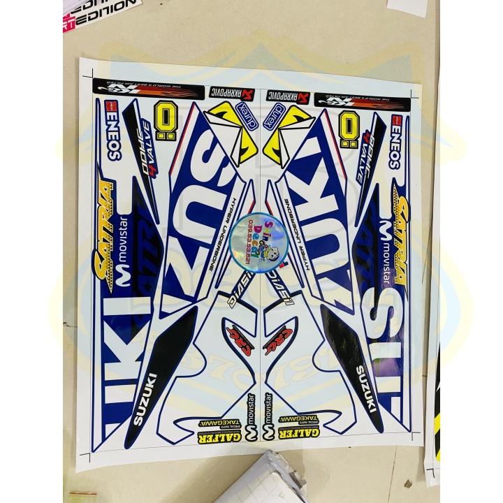 Tem rời dành cho satria fi movistar xanh chữ vàng