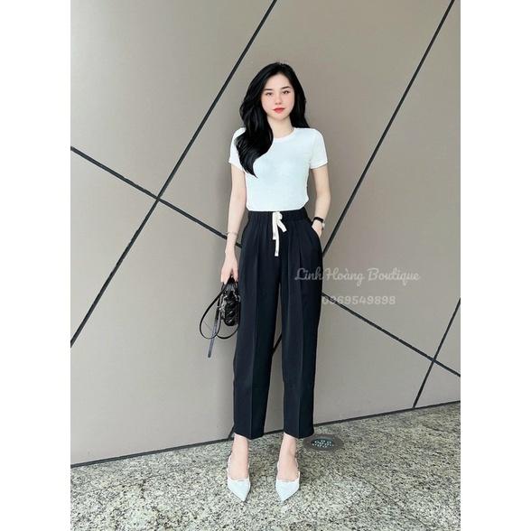 QUẦN NỮ BAGGY CHUN CHẤT RUBY (Hàng có sẵn)_M025