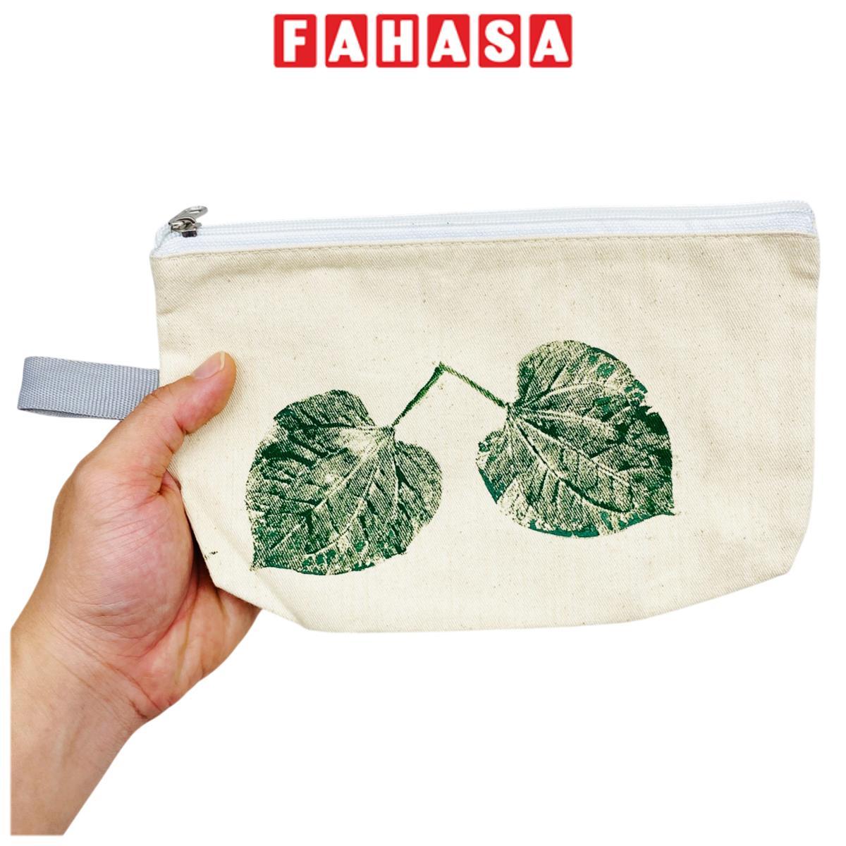 Túi Bút Vải Canvas In Hoa Lá Tươi - Saigon Zerowaste - Mẫu 4