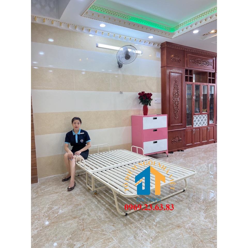 Giường sắt xếp di động mẫu mới kích thước 90cm và 1m2