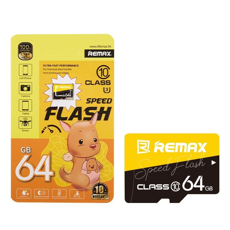 Thẻ nhớ microSDXC Remax 64GB Class 10 U3 (Vàng) - Hàng Chính Hãng