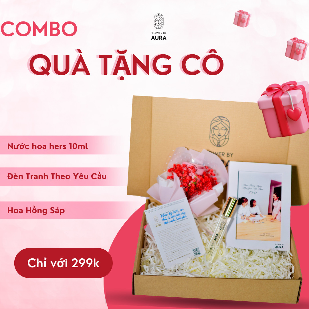 [ Quà Tặng 20.11]Combo Nước hoa thiên nhiên Hers 10ml TẶNG Hoa và Đèn Tranh 3D Set quà tặng dịp 20/11 ý nghĩa