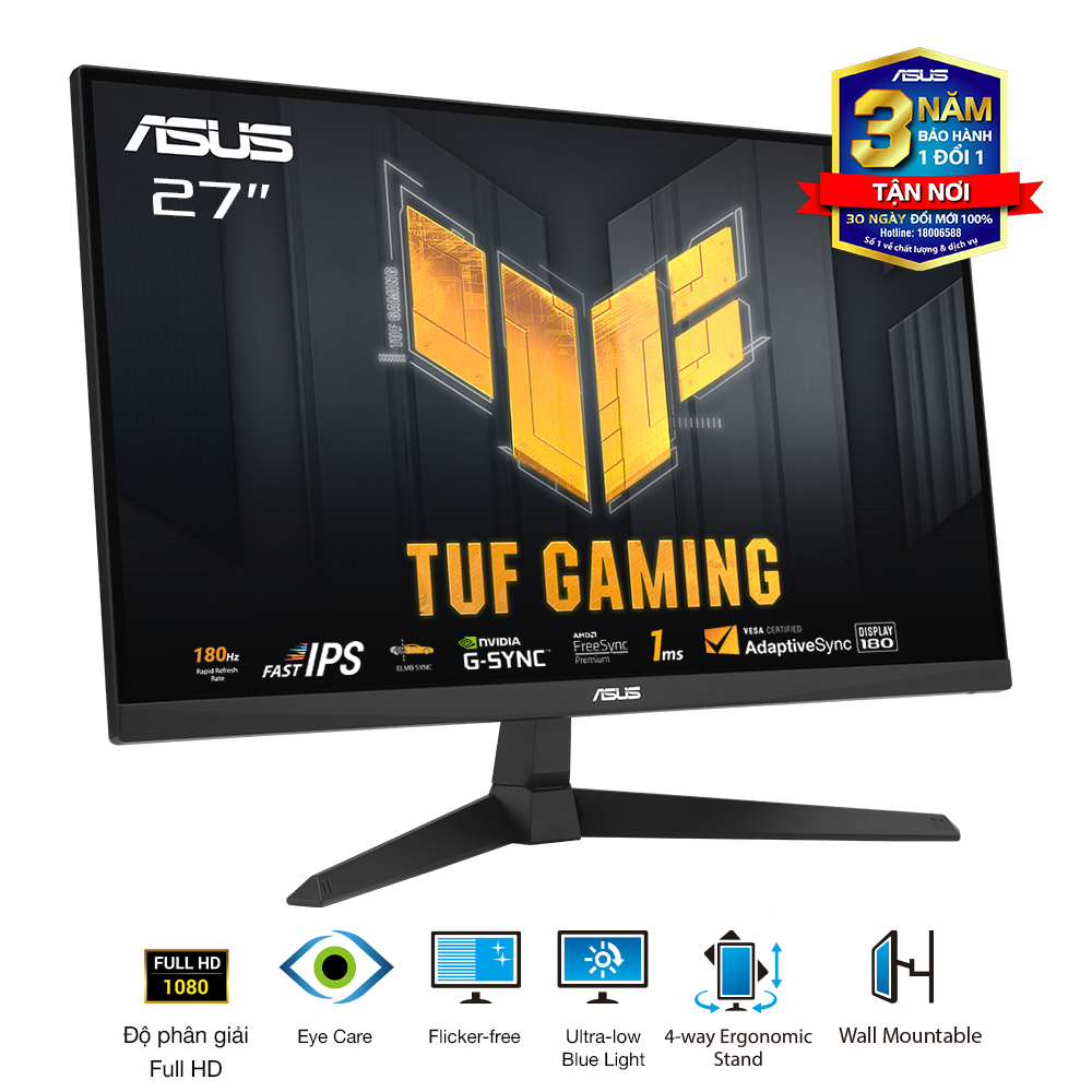 Màn hình Gaming Asus TUF VG279Q3A 27 inch Fast IPS 180Hz Gsync - Hàng Chính Hãng