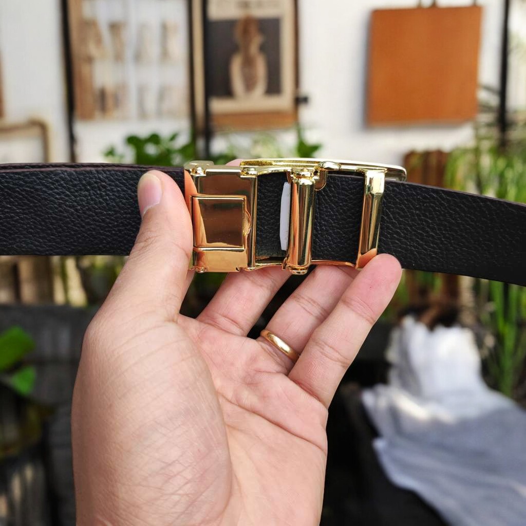 Thắt Lưng Gù Gai Cá Sấu Rất Đẹp TS103A (mặt vàng)