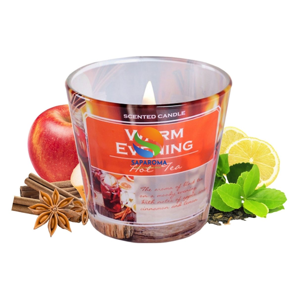 Ly nến thơm tinh dầu Bartek Warm Evening 115g QT02788 - quế, hồi, cam đỏ, trang trí, thơm phòng, thư giãn, hỗ trợ khử mùi (giao mẫu ngẫu nhiên)