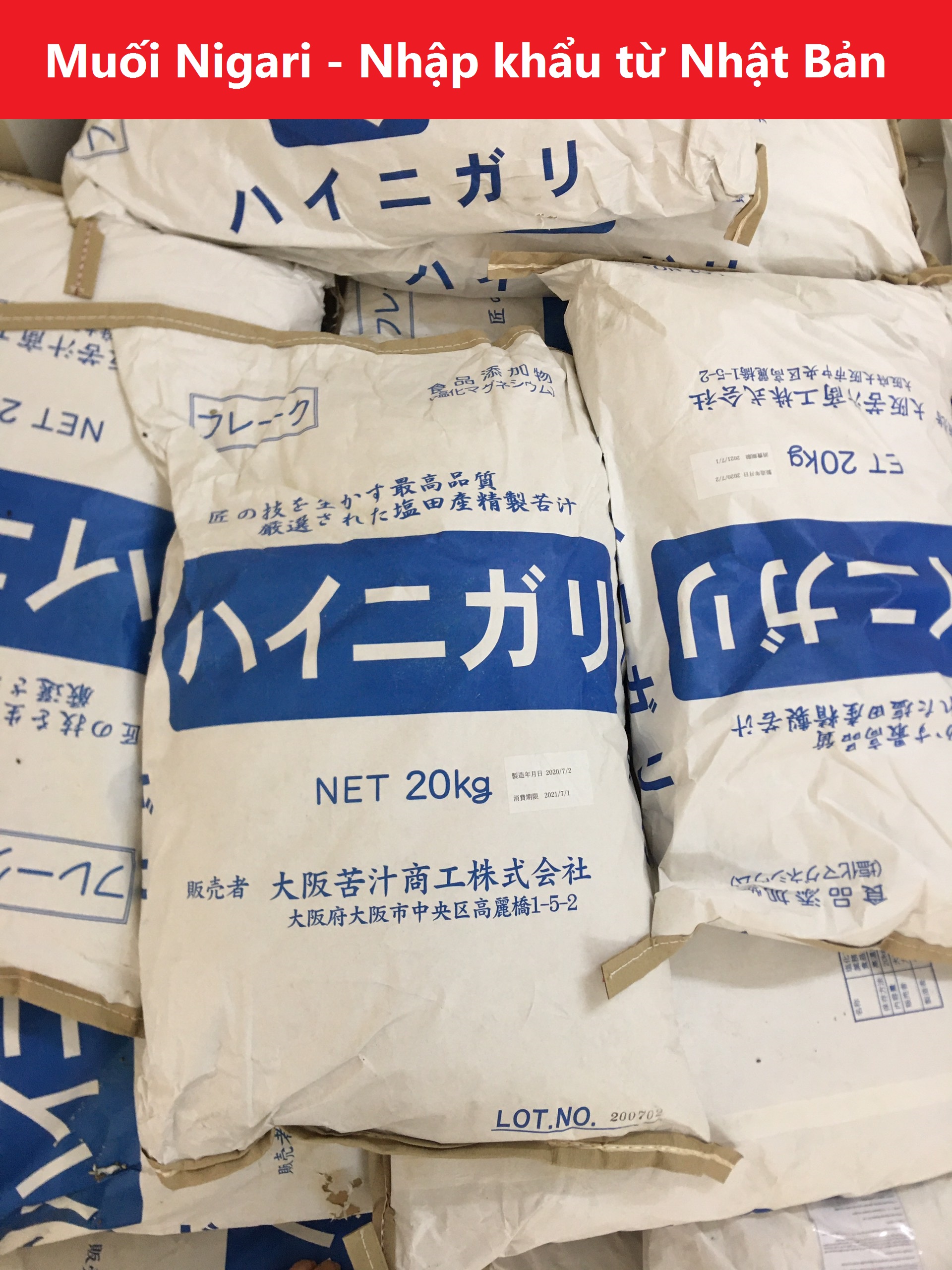 Muối NIGARI Nhật Bản 1kg làm đậu hũ đông nhanh ngon béo