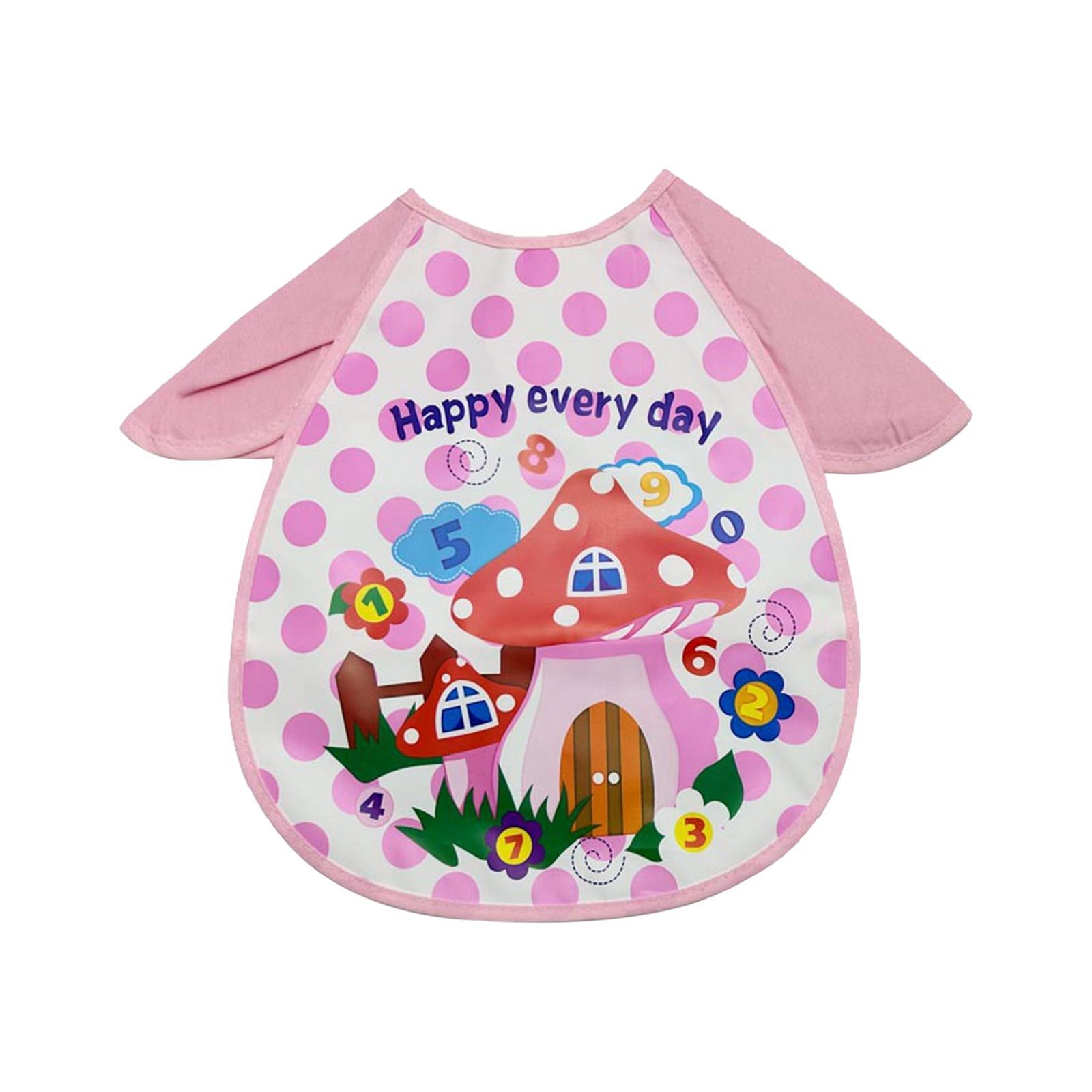 Short Sleeve Baby Bib Eating Travel Washable for Ages 1-5 Years