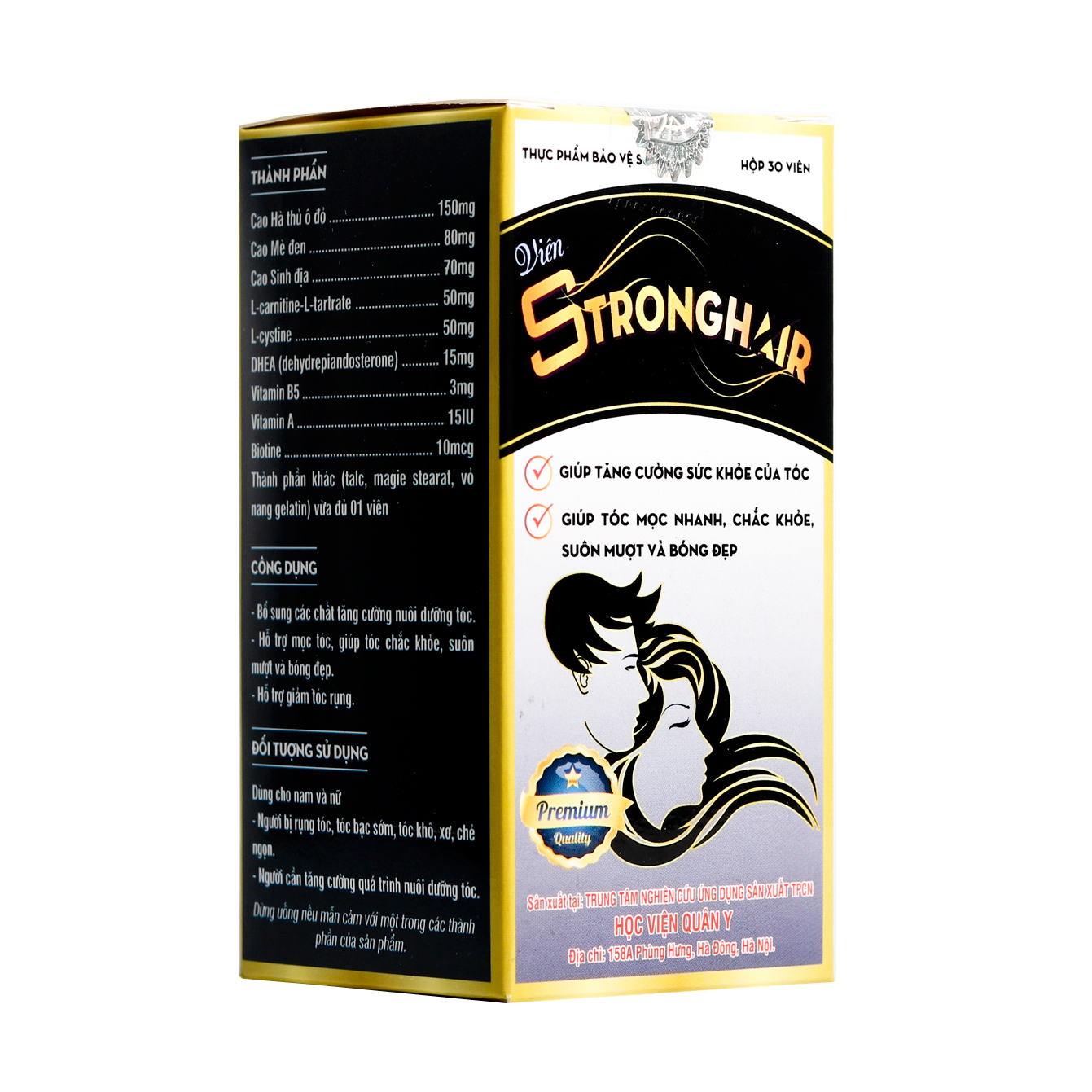 Viên Strong Hair Học Viện Quân Y sản xuất giảm rụng, kích mọc tóc (30 Viên)