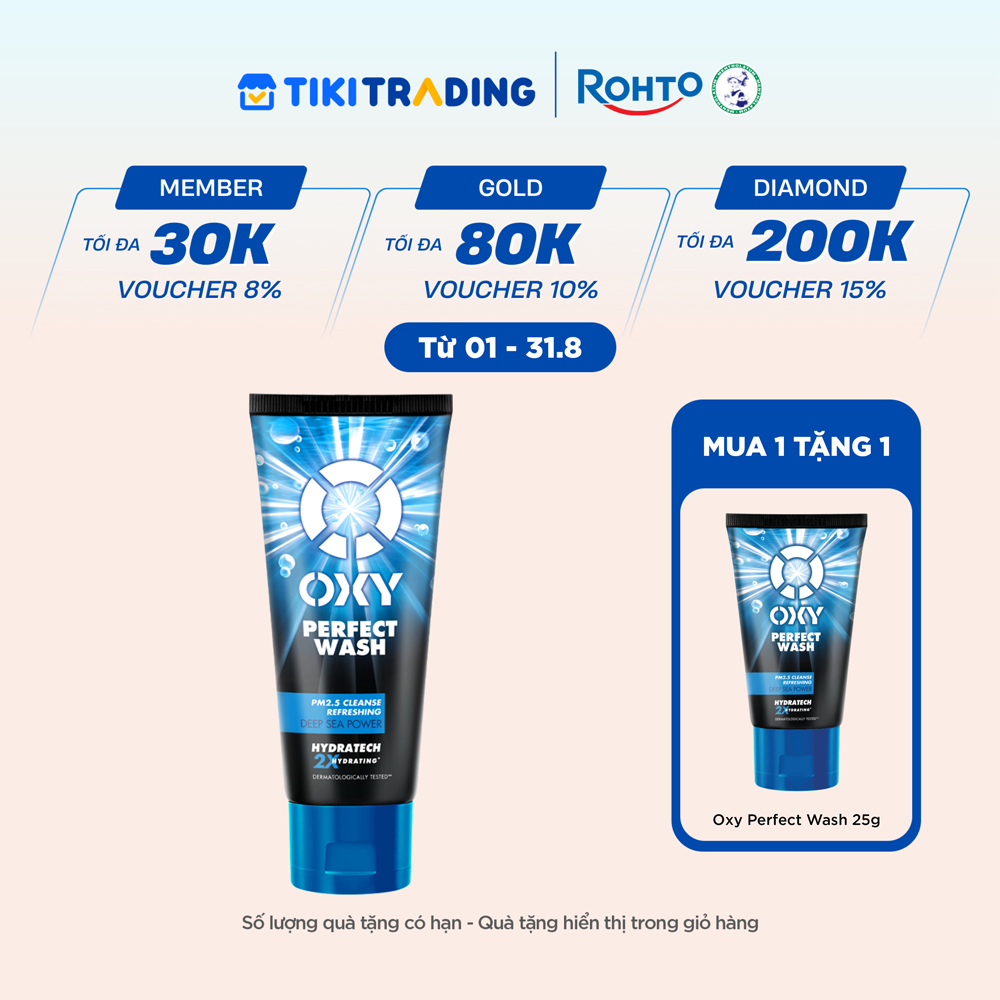 Sữa rửa mặt cho nam Oxy sạch sâu mát lạnh dạng kem Oxy Perfect Wash 100g