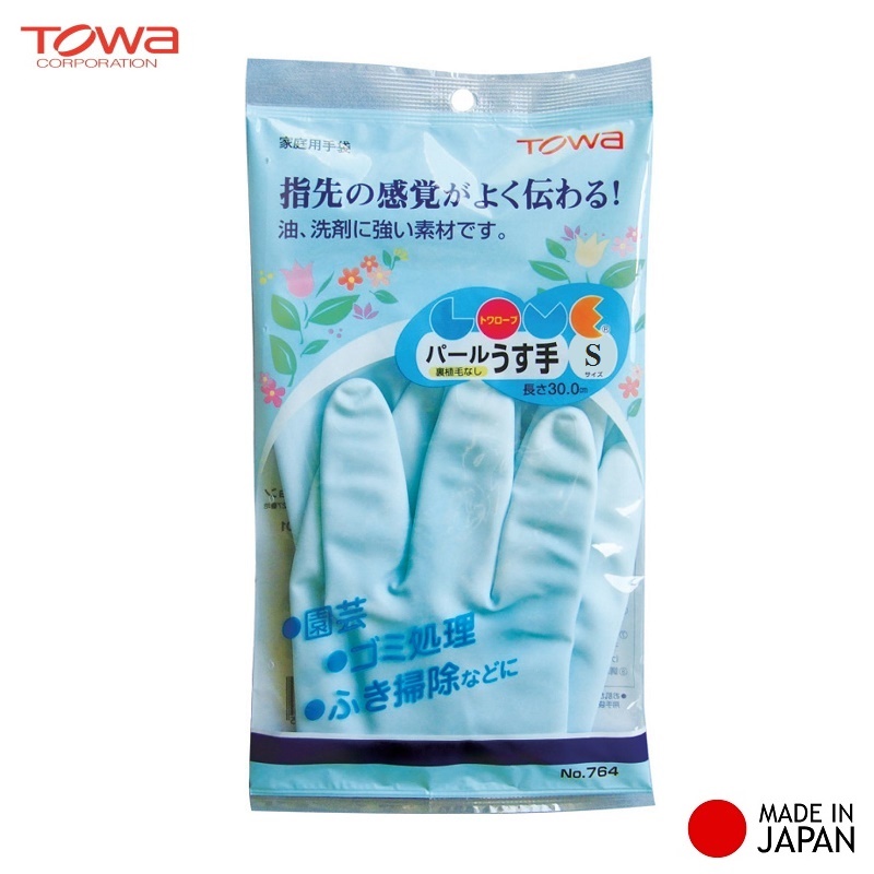 Găng tay cao su nhà bếp siêu mềm Towa màu xanh hàng nội địa Nhật Bản (Made in Japan) #764