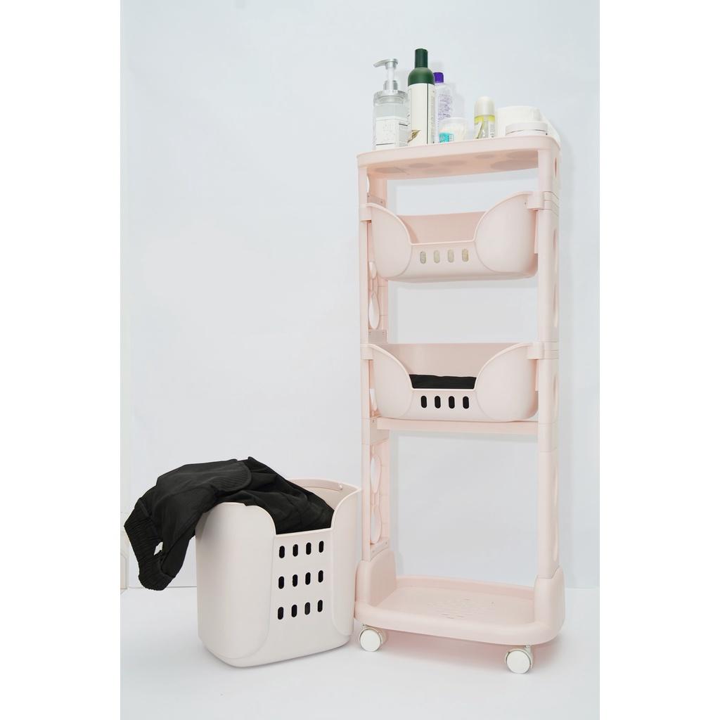 Kệ đựng đồ đa năng 3 tầng nhựa eccox có bánh xe xoay 360 độ, kệ để đồ cao cấp 5329