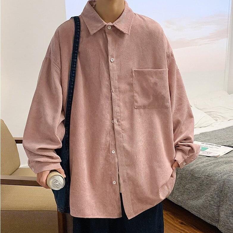 Áo Sơ Mi Mặt Cười NHUNG GÂM TĂM Oversize Form Rộng Unisex Nam Nữ Phong Cách Hàn Quốc Ulzzang KUN, Áo sơ mi na  chất nhung tăm phù hợp cho mùa thu đông